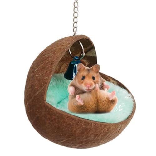 LIUASMUE Hamster Versteck Hängende Hängematte Bett Mit Plüsch Matte Käfig Zubehör Für Kleine Tiere Goldener Bär Zucker Glider Shell Hamster Bett Haus von LIUASMUE