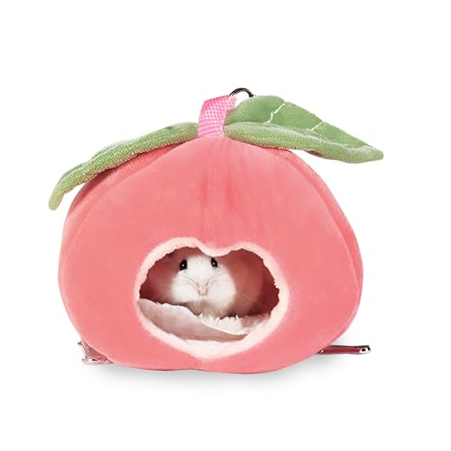 LIUCONGBD 1Pcs Meerschweinchen Bett Haus, Waschbare Kleintiere Versteck für Käfig, gemütliche warme Kaninchen Höhle Hängematte für Chinchilla Hamster Igel Zwerg Bunny Ferrets (Rosa Apfel, 10 x 15cm) von LIUCONGBD