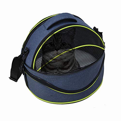 3-In-1 Pet Dog Cat Carrier Runde Form Multifunktionale Dog Cat Bed Umhängetaschen Auto Reisetasche Firm Puppy Carrier-Blau_L. von LIUJUAN