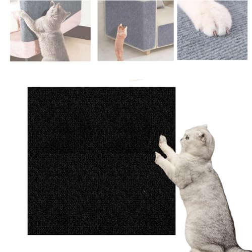 Cat Scratching mat for Furniture,Climbing cat Scratcher Sofa Protector,Trimmable Self-Adhesive Carpet Mat Pad Replacement for Cat Tree Shelves (Black, 1.81 * 39.37) von LIUUBASZ