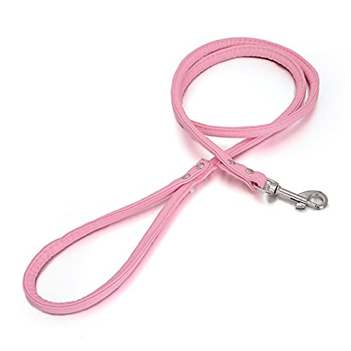 LIUXIN PU-Leder Hundeleine Kette Führt Seil Haustier Katze Traktion Hakenschnalle für Kleintierhalsband Harness Running Walk Schwarz Rot Blau von LIUXIN