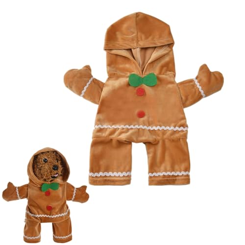 Lebkuchenmann, Hund, Katze, stehendes Lebkuchenkostüm für Haustier, Welpen, Kätzchen, Weihnachtsumwandlung, Hunde-Weihnachtsoutfit für kleine Hunde, Katzen von LIUZHIPENG