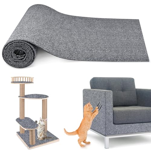 Selbstklebend Kratzteppich Katze Wand, 200 x 40cm kratzmatte Katze Wand, Kratzschutz Sofa Katze, Kratzbrett Katzen kratzschutz,DIY Trimmbarer Teppich Matte Pad Katzenkratzbretter (B) von LIVESTN