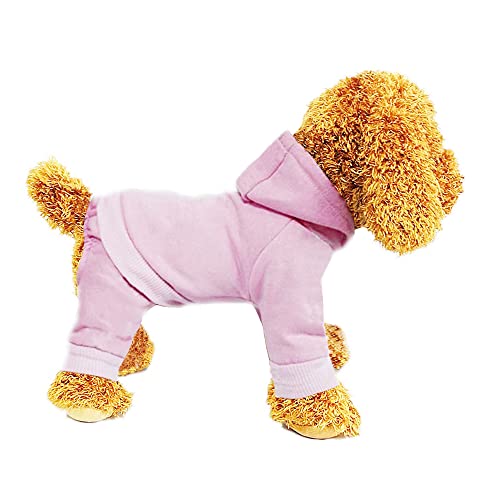 Hundekleidung, Hundekostüm, Hunde-Hoodie, Hunde-Wintermantel, Hunde-Kleid, Hundemantel, Hunde-Onesie, 4 Beine warmes Haustier-Kostüm für kleine Hunde Katzen Junge oder Mädchen, 1 Packung Rosa XXL von LIWOWOLI