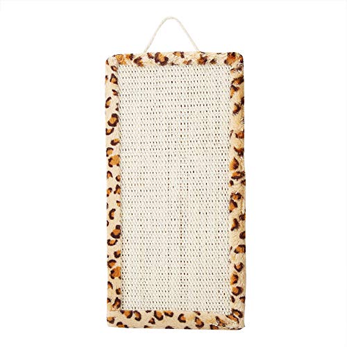 Hängende Sisal-Kratzunterlage für Katzen und Kätzchen, Katzenminze, Kratzkrallenbrett, Haustierspielzeug, Zubehör, Kratzspielzeug, quadratisch, zum Schärfen, zum Aufhängen, Matte, (Leopard Color) von LIYJTK