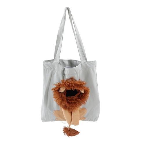 Haustier-Schultertasche aus Segeltuch, niedliche Löwenform, große Kapazität, niedliche Löwenform, Kleiner Hundeträger, tragbare Haustier-Schulter-Tragetasche für den Außenbereich (Style 2) von LIYJTK