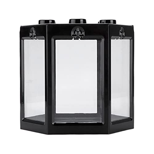 Kleines Betta-Aquarium, sechseckig, übereinandersetzbar, tragbares Aquarium, Starter-Sets, tragbares Mini-Aquarium für Bürodekoration (Black) von LIYJTK