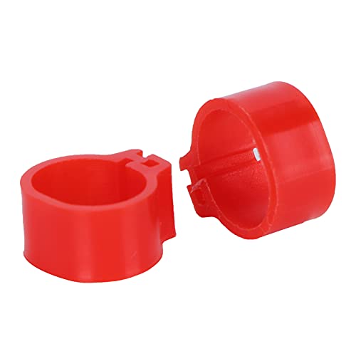 LIYJTK 200 Stück rote Geflügelbein-Clip-Ringe aus Kunststoff für Tauben, wiederverwendbar, ohne Wortmarkierung, Trainingsgerät, Vogelbänder, Set mit Taubennummern (10mm red Wordless Ring) von LIYJTK