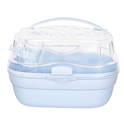 Tragbarer Hamster-Tragekoffer-Käfig mit Wasserflasche für Reisen und Outdoor für Hamster-Kleintiere, Hamsterkäfig, tragbarer Hamster-Tragekoffer-Käfig (Cream Blue) von LIYJTK