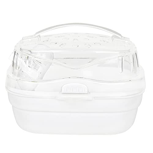 Tragbarer Hamster-Tragekoffer-Käfig mit Wasserflasche für Reisen und Outdoor für Hamster-Kleintiere, Hamsterkäfig, tragbarer Hamster-Tragekoffer-Käfig (White) von LIYJTK