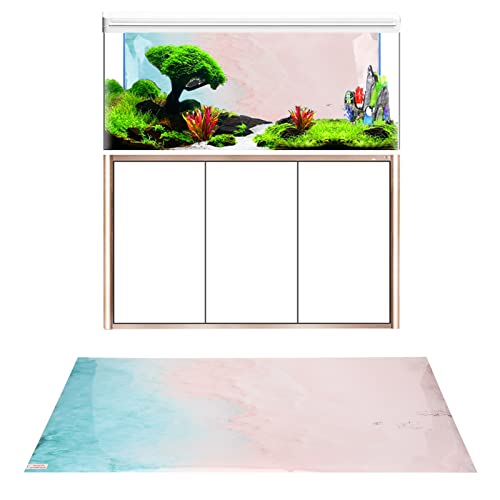 Aquarium-Hintergrund-Poster-Aufkleber, Strandmuster, 3D-PVC-Tapeteneffekte, Bilddekor, selbstklebender Hintergrund, Reptilienpflanze, Landschaftsmalerei unter Wasser für Aquarium (61*41CM) von LIZEALUCKY