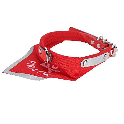 Haustier-Schal, Halstuch, dreieckig, Hunde-Bandana-Halsband, modisches Totenkopf-Kopf-Muster, verstellbare PU-Halsbekleidung für kleine, mittelgroße, große Mädchen oder Jungen, (L2.5 * 35-45) von LIZEALUCKY