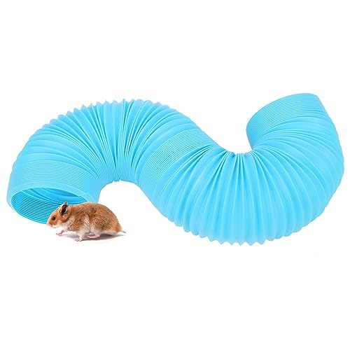 Haustier-Spaß-Tunnel zum Spielen Kleiner Tiere, einziehbares Spielzeug, Katze, Hamster, Röhre, zusammenklappbar, Crinkle-Versteck, Trainings-Versteck-Tunnel für Meerschweinchen, (Blue) von LIZEALUCKY