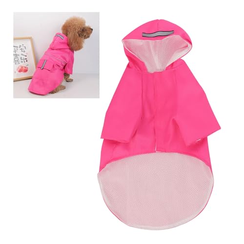 Hund Hoodie Regenmantel mit Beinen Welpe Regenmantel mit Kapuze Reflektierende Streifen im Freien im Freien Clear Hood bequemer Haken und Loop -Regenmantel für Katzenbekleidung (L) von LIZEALUCKY