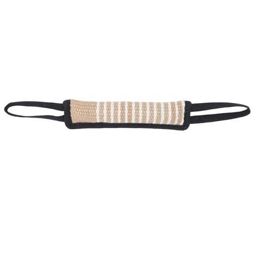 Hundebisskissen, Kauspielzeug für Sporttraining, Zerrkissen, Jute, reißfestes Leinen, interaktiver Welpe mit reflektierendem Griff, mittelgroße bis große Hunde (Reflective Handle Black Edge) von LIZEALUCKY