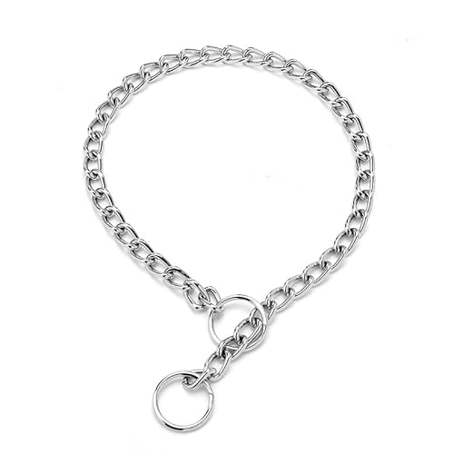 Hundehalskette, Hundehalsband aus Eisen, versilbert, kein Ziehen, Haustierhalsband, Hundehalsband aus Metall für Haustier, Hund, Katze, Silber (2.0mm*40cm) von LIZEALUCKY