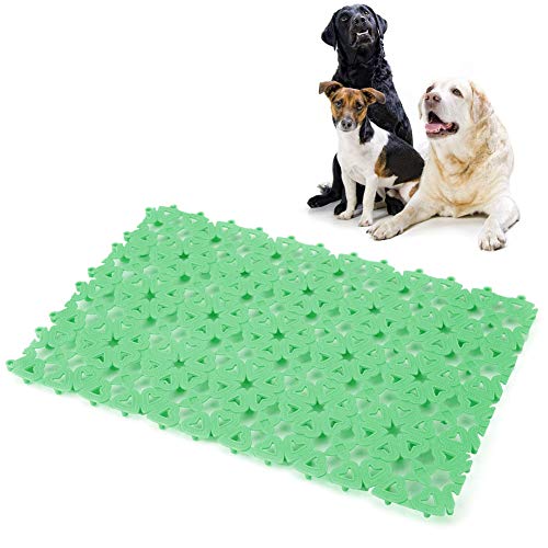 LIZEALUCKY 4 Farben Hund Katze Haustier Matte Kunststoff gespleißt hohl Anti-Rutsch-Pads für Haustier Käfig Matte Badezimmer Boden (Green) von LIZEALUCKY