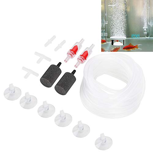 LIZEALUCKY Airline Tubing Air Pump Accessories Transparent Silicone Hose Oxygen Stone Check Valve Suction Cup Regulator Aquarium Fittings Tube Fish Tank Compressor for Aeration Setup von LIZEALUCKY