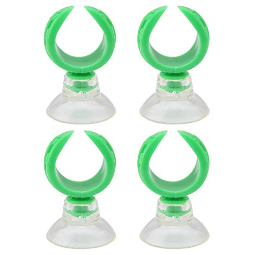 LIZEALUCKY Aquarium Fisch Saugnapf Clips Airline Rohr Halter Klemmen Für Fisch Wasser Rohr Glas Luft Schlauch Luft Schlauch Weiß Grün (Grüner Innendurchmesser 17,6 mm) von LIZEALUCKY