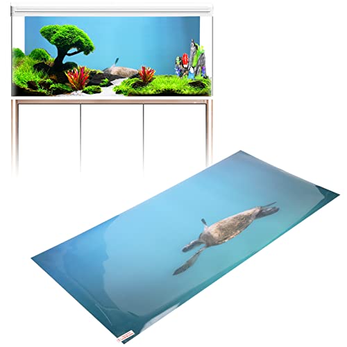 LIZEALUCKY Aquarium-Hintergrund-Poster-Aufkleber, 3D-PVC-Tapeteneffekte, Bild-Dekoration, Selbstklebende Reptilien-Pflanzen-Landschaftsmalerei unter Wasser für Aquarien (122 * 50CM) von LIZEALUCKY