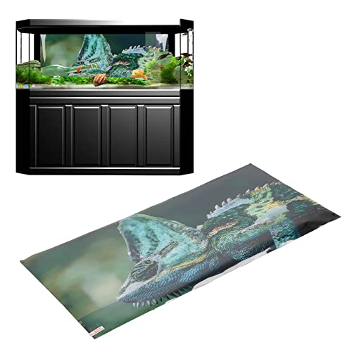 LIZEALUCKY Aquarium-Hintergrund-Poster-Aufkleber, Aquarium-Tapete, Selbstklebende Dekoration, PVC, 3D-Effekte, Mehrzweck-Bild, Reptilien, Wasserpflanzen, Landschaftsmalerei, (122 * 50CM) von LIZEALUCKY