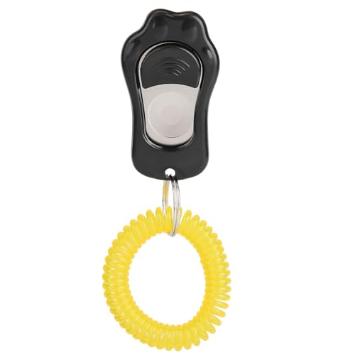 LIZEALUCKY Einstellbare 3 Gänge Hundetraining Clicker House Obedience Target Dog Clicker Leise mittlere hohe Stimme Pfotenform mit Handschlaufe für Haustiere Vögel Katzen (Schwarz) von LIZEALUCKY