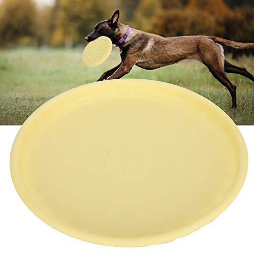 LIZEALUCKY Fliegende Scheibe, Hundespielzeug, schwimmende Untertasse, Frisbees, Dual-Use-Trainingsspielzeug, bissfestes Frisbee-Wurfen, Füttern von Haustieren, interaktives Spielzubehör zum (Gelb) von LIZEALUCKY