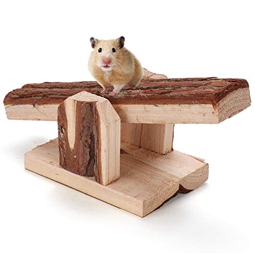 LIZEALUCKY Hamster Holz Wippe Holz Haustiere Kauen Kleintier Haus Käfig Spielzeug Kaninchen Mäuse Ratte Meerschweinchen für Tiere Maus Chinchilla Rennmaus Igel von LIZEALUCKY