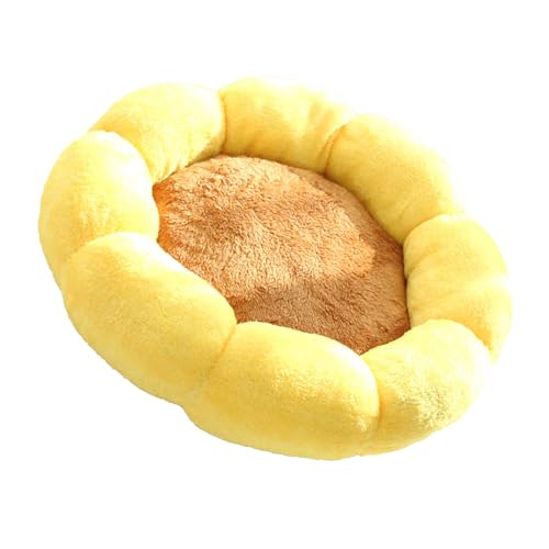 LIZEALUCKY Haustier-Plüschbetten, niedliche Blumenform, weich, bequem, Wollfleece, waschbar, weich, bequem, 360-Grad-Unterstützung, rundes Hundehaustier-weiches Bett für Schlafzimmer, von LIZEALUCKY