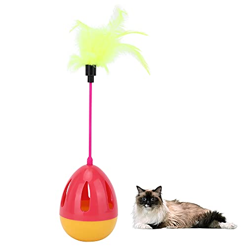 LIZEALUCKY Katze Teaser Dangler Rod Stick, Haustier Attraktive Schaukel Tumbler mit Federglocke PP Lustiges interaktives Spielzeug Kätzchen Catcher Spielzeug Zauberstab Training für (Pink Yellow) von LIZEALUCKY