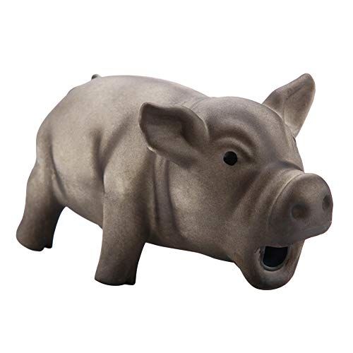 LIZEALUCKY Kauspielzeug für Hunde, süßes Schwein, Knurren, Quietschen, Latex, Hundewelpenspielzeug (Black) von LIZEALUCKY