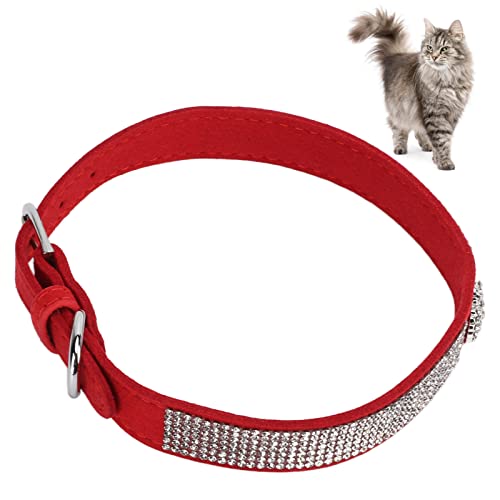 LIZEALUCKY Strass-Hundehalsband für Welpen, glitzerndes weiches Leder, niedliches, schillerndes Wildleder, Kristall, Diamant-Krone, Diamant-Schmuck mit Metallschnalle, Hunde und Katzen für (L) von LIZEALUCKY