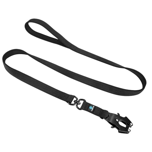 Leine Hund 30 cm 45 cm Hundeseil Kurze Hundeleine Nylon Reflektierende Trainingsleine for große Hunde mit Schloss abschließbar 360-Grad-Drehung(Black Leash) von LIZHAYG