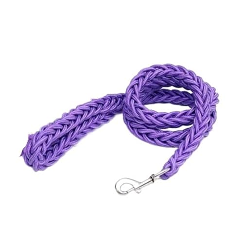 Leine Hund Großes Hundeleinen-Traktionsseil mit robuster Schnalle, Handgestrickte, robuste, langlebige geflochtene Nylonleinen for mittelgroße Hunde(Purple,L Width 2.0cm) von LIZHAYG