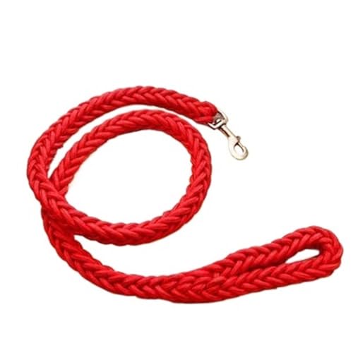 Leine Hund Großes Hundeleinen-Traktionsseil mit robuster Schnalle, Handgestrickte, robuste, langlebige geflochtene Nylonleinen for mittelgroße Hunde(Red,M Width 1.5cm) von LIZHAYG