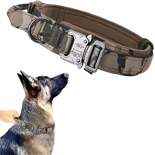 Leine Hund Hundehalsband, langlebiges Leinen-Set, verstellbare Haustierhalsband-Leine, mittelgroßer großer Hund, Deutscher Schäferhund, Trainingszubehör(Camouflage Collar,L Neck 45-55CM) von LIZHAYG