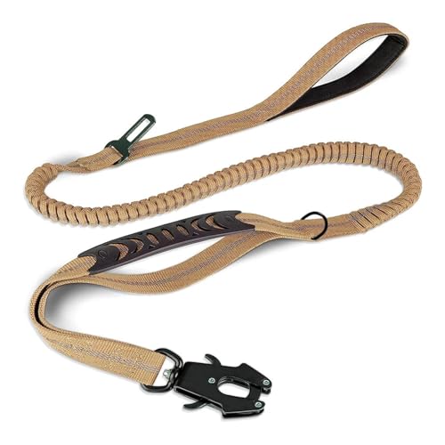 Leine Hund Langlebige Hundekette, explosionsgeschütztes bündiges Haustier-Hundeseil, große Hunde-Bungee-Leine(Dark Khaki) von LIZHAYG