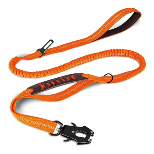 Leine Hund Langlebige Hundekette, explosionsgeschütztes bündiges Haustier-Hundeseil, große Hunde-Bungee-Leine(Orange) von LIZHAYG