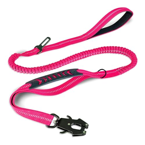 Leine Hund Langlebige Hundekette, explosionsgeschütztes bündiges Haustier-Hundeseil, große Hunde-Bungee-Leine(Pink) von LIZHAYG