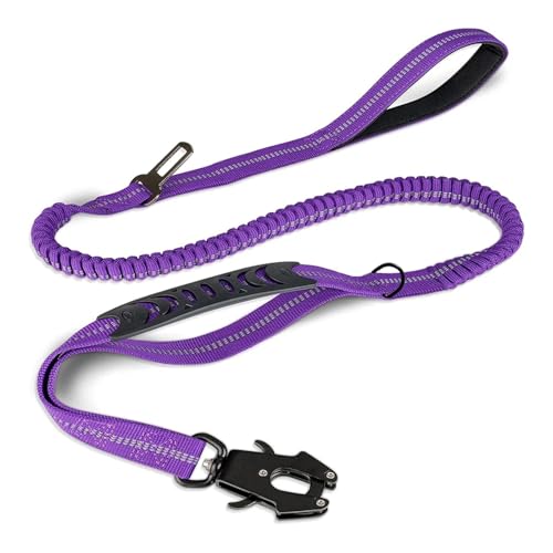 Leine Hund Langlebige Hundekette, explosionsgeschütztes bündiges Haustier-Hundeseil, große Hunde-Bungee-Leine(Purple) von LIZHAYG