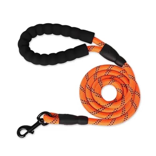 Leine Hund Reflektierende Hundeleine, 1,5 m, Nylon-Hundeleine, bequem gepolsterter Griff, for Spaziergänge im Freien, for kleine, mittelgroße und große Hunde, Zubehörzubehör(Orange) von LIZHAYG