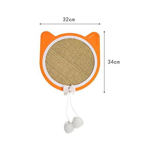 LIZHOUMIL Katze Kratzbrett Cartoon Katze Ohr Form Schleifen Kralle Spielzeug Ersetzbare Sisal Sauger Kratzpad Kralle Grinder Sofa Retter Katze Schulungsmaterial orange von LIZHOUMIL