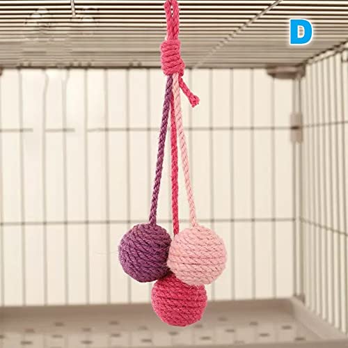 LIZHOUMIL Pet Cat Hanging Sisal Ball Bissfestes, verschleißfestes Jute-Schnur-Seil-Haustierbedarf zur Linderung von Langeweile (rosa Rose lila) von LIZHOUMIL