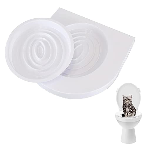 Katzentoilette Trainingssitz Hygienische Katzen- und Kätzchentoilette Trainingssitz Katzentoilette Box Kit Haustier Kätzchen Töpfchen Zugsystem Katzenminze mit Schritt-für-Schritt-Trainingsanleitung von LIZZIE JACOBS