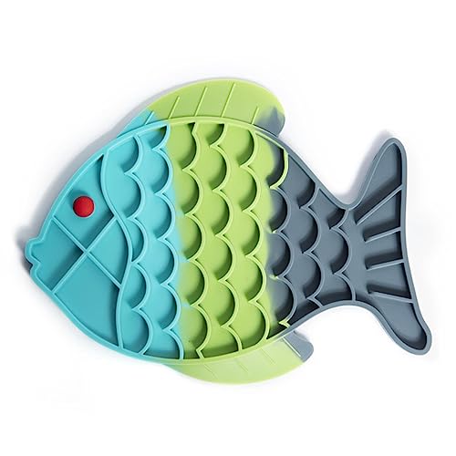 LIbgiubhy Leckpad Hunde Fischform Langsame Futtermatte Puzzle Futterspender Futter Joghurt von LIbgiubhy