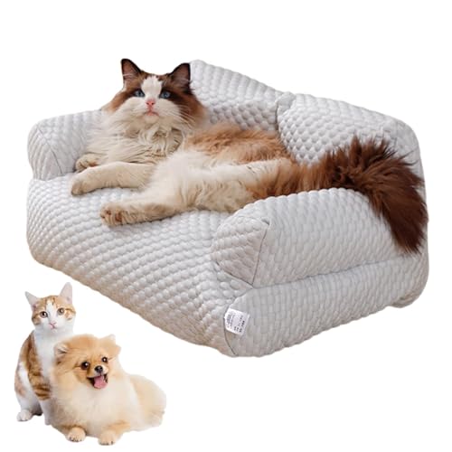 LInZong Ice Silk Cooling Pet Bed, Funny Fuzzy Ice Silk Cooling Pet Bed Breathable Washable Cat Dog Sofa Bed, Summer Anti-Slip Cooling Pad for Cats and Dogs (Gray,M) von LInZong