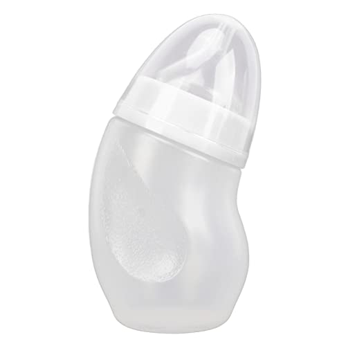 Haustier-Futterflasche, Gebogener Kopf, Professionelle Tragbare 180-ml-Haustier-Futterflasche, Nippelflasche für Hunde (White) von LJCM