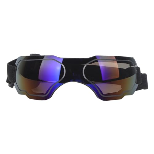 LJCM Haustier-Sonnenbrille, Verstellbarer Riemen, Flexibler UV-Schutz, Bequeme Staubdichte Haustier-Schutzbrille, PC für den Außenbereich (Blau) von LJCM