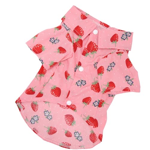 LJCM Hunde-Shirts, Sommer-Haustier-Shirts, Stilvolles, Atmungsaktives, Hautfreundliches Halsband mit Erdbeer-Print für den Frühling (XL) von LJCM