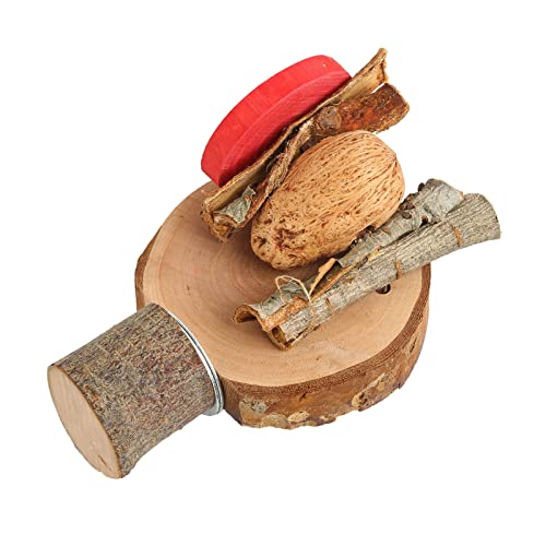 Runde Stützplattform aus Holz, Sichere Sitzstange für Vogelkäfige Zum Essbaren Färben, Bissfest, Natürlich Nahrhaft, mit Kauseil für Vögel (S (für Taille 68 cm/26,8 Zoll)) von LJCM